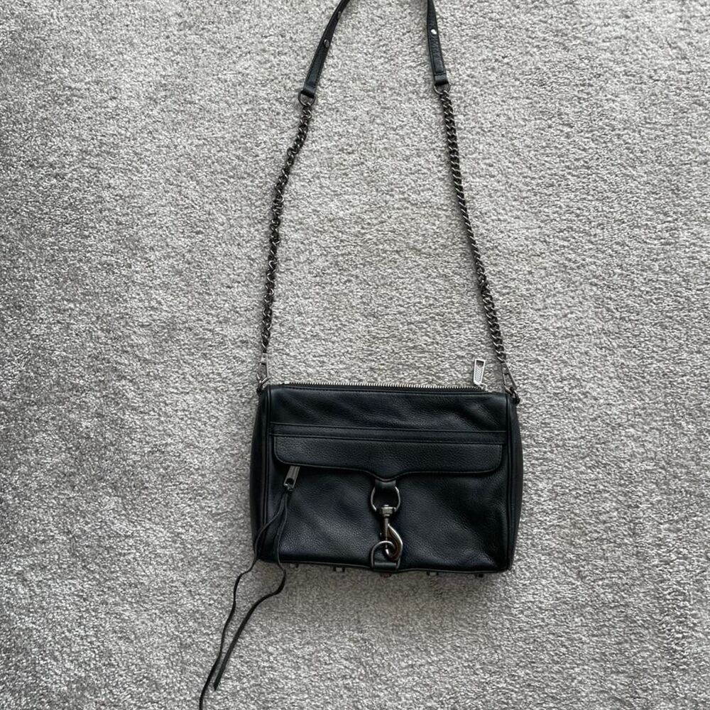 Rebecca Minkoff full-size MAC crossbody bag in black with gunmetal hardware